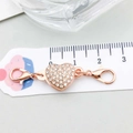 Rose gold heart magnetic clasp with sparkling rhinestones and lobster claw connectors - Rose Gold Rhinestone Heart Magnetic Lobster Clasp (21201)