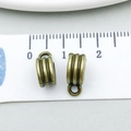 Antique bronze alloy bail beads for DIY jewelry making with retro textured finish - Antique Bronze Ringed Cylinder (20669)