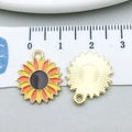 Pendentif tournesol en alliage émaillé pour bijoux DIY avec finition dorée - Tournesol Émaillé Jaune (19209)