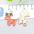 Pendentifs renne de Noël en émail orange et métal doré pour la création de bijoux DIY - Renne de Noël en Émail Marron (21050) / 20*16mm
