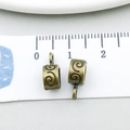 Antique bronze alloy spiral bead with ring hook for DIY jewelry making 12x7mm - Antique Bronze Spiral Relief (20672)