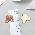 Enamel thanksgiving cart charm with pumpkins and vegetables for DIY jewelry making - Thanksgiving Pumpkin Cart (19206)