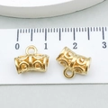 Conectores de joyería calados en oro KC para pulseras y collares DIY con escala de medición - Estilo de Corazón Calado (20657)