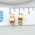 Accesorio de colgante dorado con diseño acanalado para joyería DIY con medida - Estilo de Nervadura Vertical (20660)