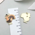 Thanksgiving turkey enamel alloy pendants for DIY necklace and bracelet jewelry making - Orange Feather Turkey (19215)