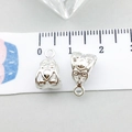 Antique silver alloy hollow bail with heart motif for DIY jewelry making pendants - Bright Silver Hollow Heart (20677)