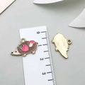 Hedgehog alloy drip oil charm pendant with apple and mushroom motif for DIY jewelry - Apple Hedgehog (19219)