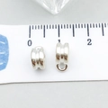 Silver alloy pendant bail connector for DIY jewelry making with ruler scale for size - Bright Silver Slotted Bead (20679)