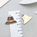 Brown pilgrim hat enamel charm pendant with golden buckle for DIY jewelry making - Yellow Strip Hat (19221)