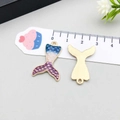 Colorful enamel mermaid tail pendant with blue-purple gradient for DIY jewelry making - Mermaid Tail / Purple