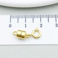 Chiusura magnetica cilindrica dorata e anello a molla per gioielli fai-da-te - Cilindro a Testa Singola / Oro