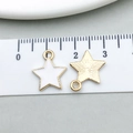 White enamel star pendant charms for DIY jewelry with gold metal back and 12mm size - Five-pointed Star
