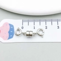 Chiusura magnetica argento lucido per gioielli fai da te con scala di misurazione - Cilindro a Doppia Testa / Argento antico