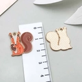 Orange squirrel enamel pendant charm for DIY jewelry making with acorn detail - Orange Squirrel (19340)