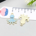 Blue octopus and gold starfish charms for DIY bracelets with a 2cm size measurement - Octopus / Lake Blue