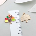 Colorful turkey charm for Thanksgiving DIY jewelry with measurement ruler scale - Colorful Turkey (19342)