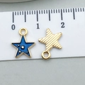 Pendentifs étoiles en émail bleu et alliage doré pour bijoux faits main - Style Petite Étoile en Émail Bleu Foncé (11581)