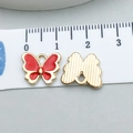 Red enamel butterfly pendant made of gold-plated alloy for DIY jewelry making - Red Enamel Butterfly
