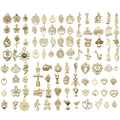 Lot de 100 pendentifs en alliage doré avec Arbre de Vie et fleurs pour bijoux DIY - Mélange de 100 Styles (SN1019)
