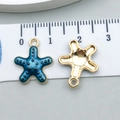Pendentif étoile de mer bleue en alliage de zinc avec émail pour la création de bijoux - Style Étoile de Mer en Émail Bleu Foncé (12340)