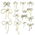 Set di 14 ciondoli a fiocco dorati in vari design per la creazione di gioielli fai-da-te - Set Fiocco (15 Stili)