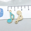 Ciondolo a nota musicale blu lago con placcatura in oro per creazione gioielli fai da te - Nota Musicale (19450)