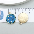 Pendentifs zodiaque en émail bleu avec accents dorés pour la création de bijoux DIY - Style Zodiaque en Émail Bleu Foncé (13847)