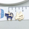 Pendentif chat en émail bleu et alliage de zinc doré pour création de bijoux DIY - Style Chat en Émail Bleu Foncé (15847)