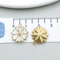 White enamel daisy charms with gold alloy base and loop for DIY jewelry making - Daisy Style 2