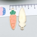 Carrot enamel alloy pendant with gold finish for DIY jewelry necklaces and bracelets - Carrot (12056)