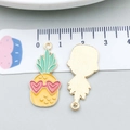 Enameled pineapple alloy pendant with heart-shaped glasses detail for DIY jewelry - Pineapple (12057)