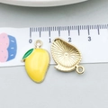 DIY colorful enamel mango and golden fan pendants for jewelry with measurement scale - Mango (21321)