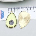 Avocado charm pendant in green enamel with gold metal base and measurement tape - Avocado (21355)