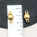 Detail view of gold metal magnetic jewelry clasp measured on a white scale ruler - KC Gold Ball Shape Style (19845) / 18*10mm
