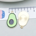 Green avocado enamel pendant in gold alloy finish for DIY jewelry making and crafts - Avocado (21356)