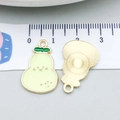 Gourd-shaped enamel charm pendant in pale yellow and green with gold metal backing - Fruit Pear (21357)
