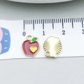 DIY red apple cherry alloy pendant with yellow heart and green leaf charm 1.2cm - Apple (21361)