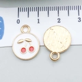 DIY colorful cherry enamel charm and gold textured round pendant for jewelry making - Round Cherry (21375)