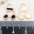 Rose gold musical note pendants with black enamel for DIY jewelry making and crafts - Black Enamel Music Symbol (14*11mm)