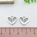 Antique silver alloy heart wing pendant for DIY jewelry making necklaces and bracelets - Antique Silver Heart Wing (13335)