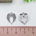 Antique silver alloy heart wing pendant for DIY jewelry and necklaces - Antique Silver Heart Wing (21422)