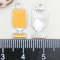 Yellow enamel microphone pendant charm with silver alloy back for DIY jewelry - Yellow Enamel Microphone (19*9mm)