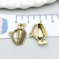 Set di ciondoli a forma di bottiglia e bicchiere di vino in oro antico per gioielli - Stile Cesto di Vino Rosso (20752) / 19*14mm