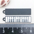 Colorful piano keys and textured black note pendants for DIY jewelry crafting - Black Enamel Piano (32*7mm)