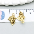 Ciondolo a grappolo d'uva in lega oro antico per gioielli fai da te con righello - Stile Vino d'Uva (20758) / 12*18mm