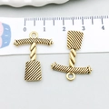 Chiusura a ginocchiera OT in lega d'oro antico con trama intrecciata per gioielli fai-da-te - Stile Apribottiglie (20759) / 20*25mm