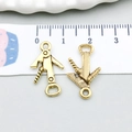 Ciondolo a forma di cavatappi in oro antico per gioielli fai da te e collane - Stile Cavatappi (20761) / 12*21mm