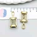 Ciondoli apribottiglie in lega oro antico per creazione gioielli e collane fai da te - Stile Cavatappi (20764) / 11*27mm