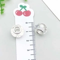 Faceted transparent acrylic large hole beads for DIY bracelet and necklace jewelry - Round Faceted Large Hole Bead (13249) / 1 Piece (13x13mm) / White