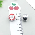 Christmas Santa Claus enamel metal bead and star charm for DIY bracelets and necklaces - Santa Claus Large Hole Bead (19786) / 1 Piece (11x11mm) / Red